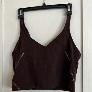 lululemon cropped align tank brown w/gold detail